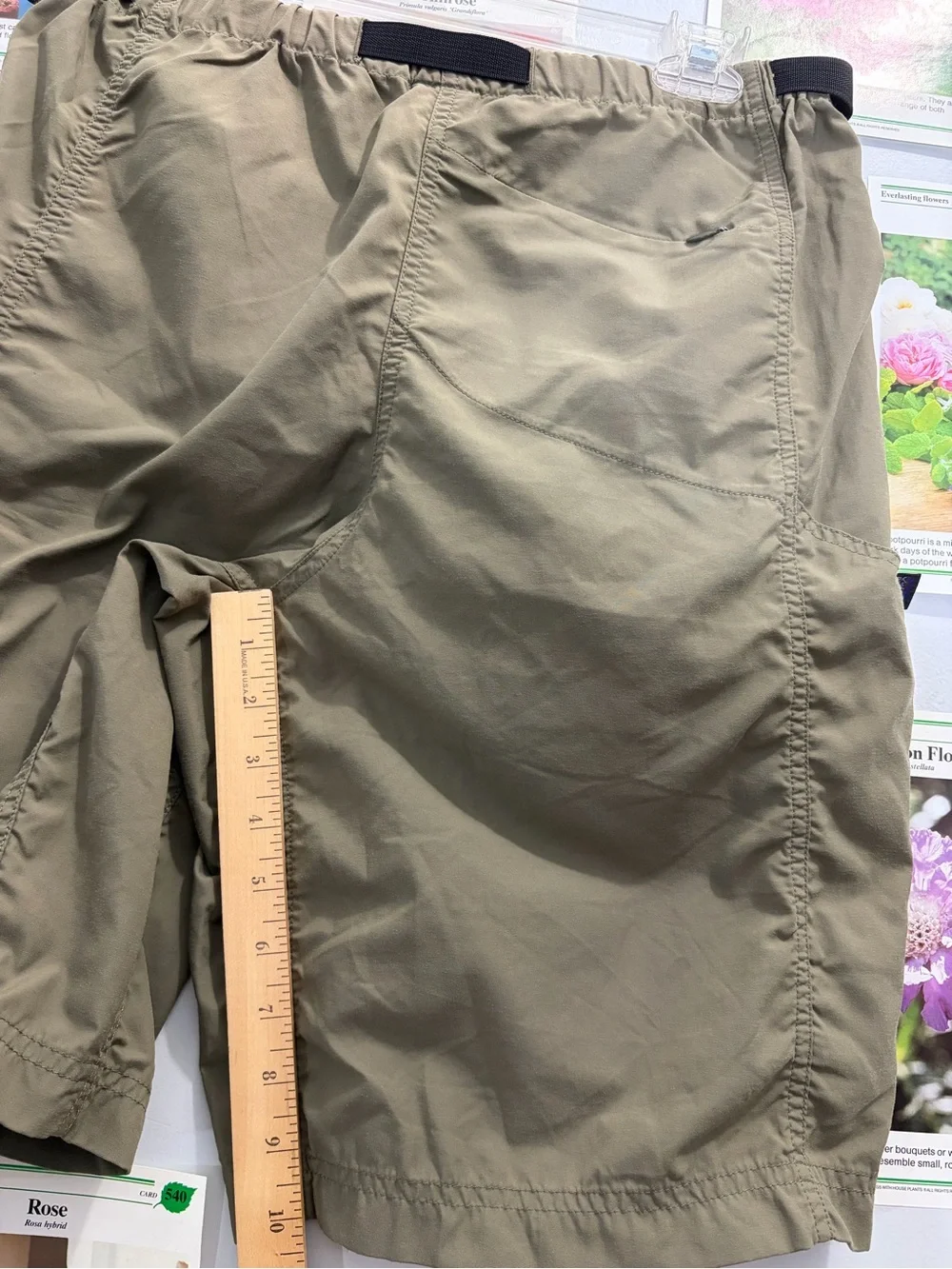 Patagonia Olive Utility Hybrid Shorts with Built-In Belt